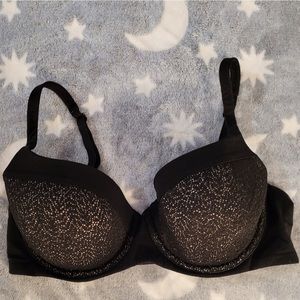 Victoria's Secret Body By Victoria Black Lace Nude Lined Demi Bra Size 36D